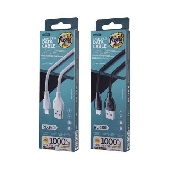 Remax RC-160i 2.1A 8 Pin Lesu Pro Series Charging Data Cable, Length: 1m(White)