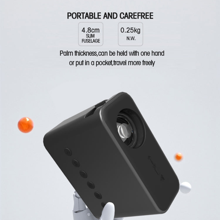 T500 1920x1080P 80 Lumens Portable Mini Home Theater LED HD Digital Projector With Remote Control & Adaptor(Black)