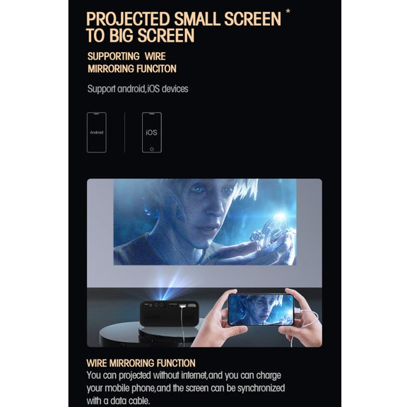 T500 1920x1080P 80 Lumens Portable Mini Home Theater LED HD Digital Projector With Remote Control & Adaptor(Black)
