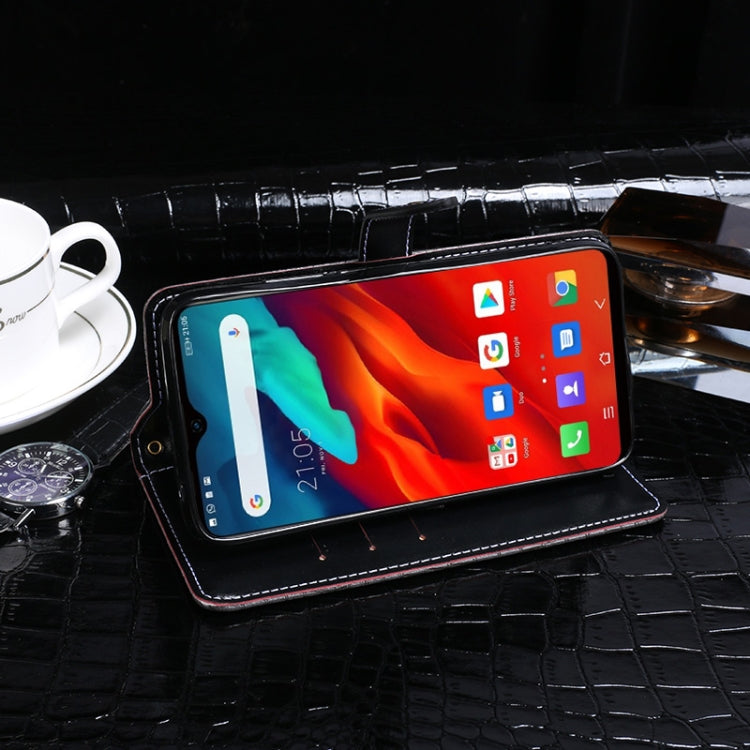 For Blackview A80 Plus idewei Crocodile Texture Horizontal Flip Leather Case with Holder & Card Slots & Wallet(Dark Blue)