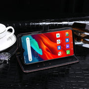 For Blackview A80 Plus idewei Crocodile Texture Horizontal Flip Leather Case with Holder & Card Slots & Wallet(Dark Blue)