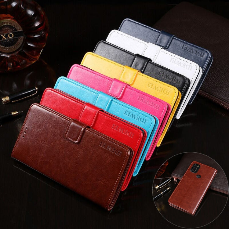For Blackview A70 idewei Crazy Horse Texture Horizontal Flip Leather Case with Holder & Card Slots & Wallet(Rose Red)