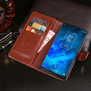 For TCL 10 5G idewei Crazy Horse Texture Horizontal Flip Leather Case with Holder & Card Slots & Wallet(White)
