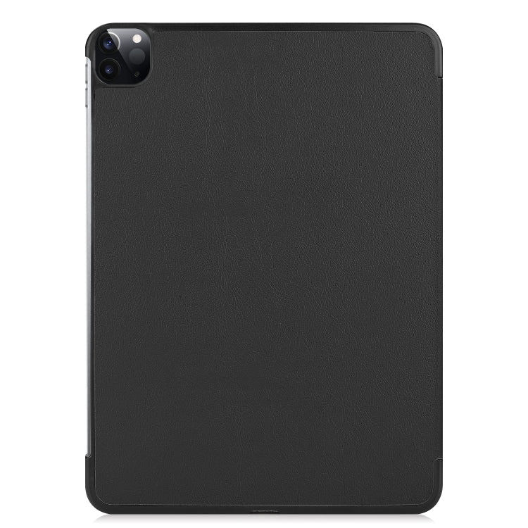 For  iPad Air 13 2024 / Pro 12.9 2022 Custer Texture 3-folding Smart Leather Tablet Case(Black)