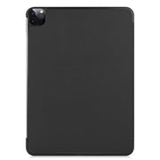 For  iPad Air 13 2024 / Pro 12.9 2022 Custer Texture 3-folding Smart Leather Tablet Case(Black)