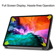 For  iPad Air 13 2024 / Pro 12.9 2022 Custer Texture 3-folding Smart Leather Tablet Case(Black)
