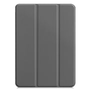 For  iPad Air 13 2024 / Pro 12.9 2022 Custer Texture 3-folding Smart Leather Tablet Case(Grey)