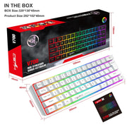 HXSJ V700 61 Keys RGB Lighting Gaming Wired Keyboard (White)