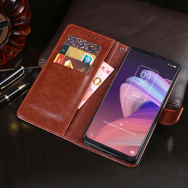 For TCL 10 SE idewei Crazy Horse Texture Horizontal Flip Leather Case with Holder & Card Slots & Wallet(Sky Blue)