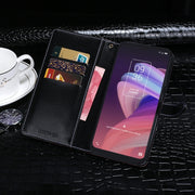 For TCL 10 SE idewei Crocodile Texture Horizontal Flip Leather Case with Holder & Card Slots & Wallet(Dark Blue)