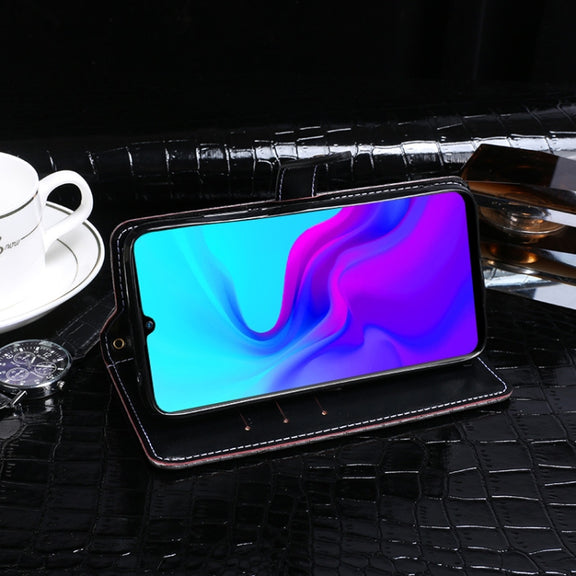 For Blackview A80S idewei Crocodile Texture Horizontal Flip Leather Case with Holder & Card Slots & Wallet(Black)