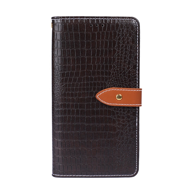 For Umidigi A9 idewei Crocodile Texture Horizontal Flip Leather Case with Holder & Card Slots & Wallet(Dark Brown)
