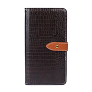 For Umidigi A9 idewei Crocodile Texture Horizontal Flip Leather Case with Holder & Card Slots & Wallet(Dark Brown)