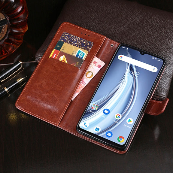 For UMIDIGI A9 idewei Crazy Horse Texture Horizontal Flip Leather Case with Holder & Card Slots & Wallet(Black)