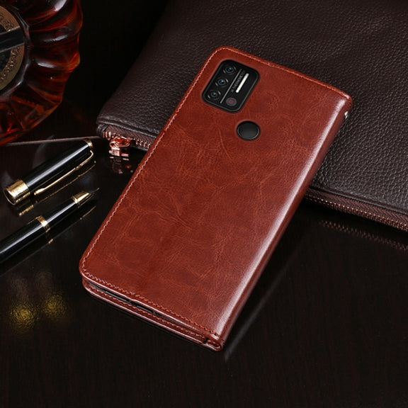 For UMIDIGI A9 idewei Crazy Horse Texture Horizontal Flip Leather Case with Holder & Card Slots & Wallet(Rose Red)