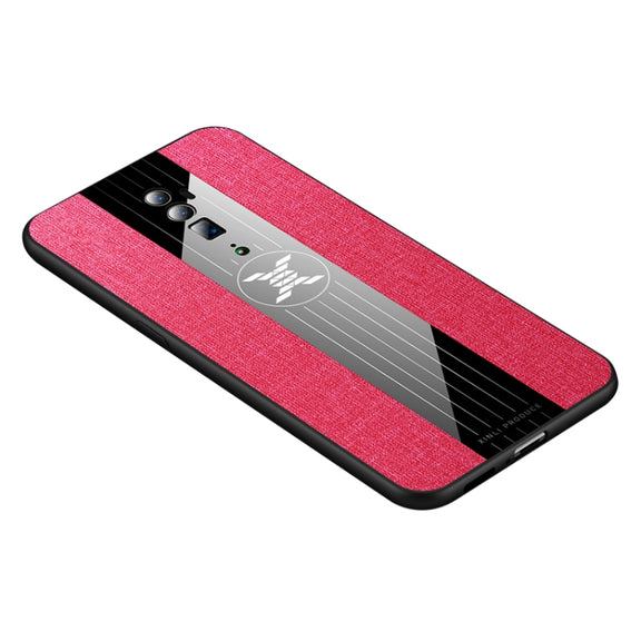 For OPPO Reno 10x Zoom XINLI Stitching Cloth Textue Shockproof TPU Protective Case(Red)