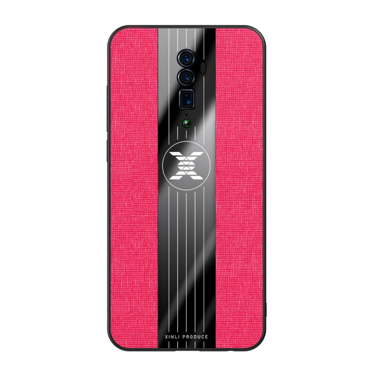 For OPPO Reno 10x Zoom XINLI Stitching Cloth Textue Shockproof TPU Protective Case(Red)