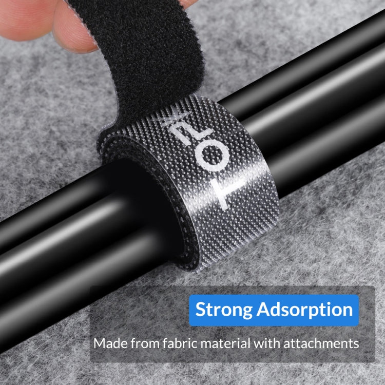 4 PCS TOPK Reusable & Dividable Nylon Tie-wraps Hook and Loop Fastener Cable Ties, Length:1m
