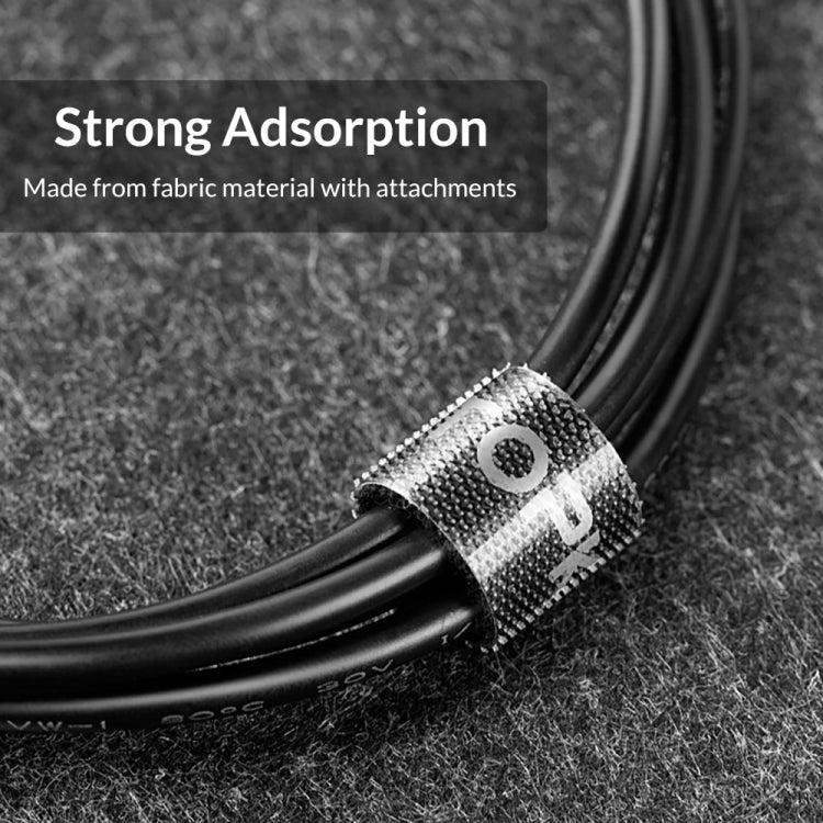 4 PCS TOPK Reusable & Dividable Nylon Tie-wraps Hook and Loop Fastener Cable Ties, Length:3m