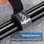 4 PCS TOPK Reusable & Dividable Nylon Tie-wraps Hook and Loop Fastener Cable Ties, Length:3m