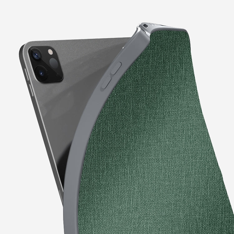 For iPad Pro 11 2022 / 2021 / 2020 MMutural Multi-fold Smart Leather Tablet Case(Dark Green)