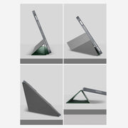 For iPad Pro 12.9 2022 / 2021 / 2020 Mutural Multi-fold Smart Leather Tablet Case(Dark Green)
