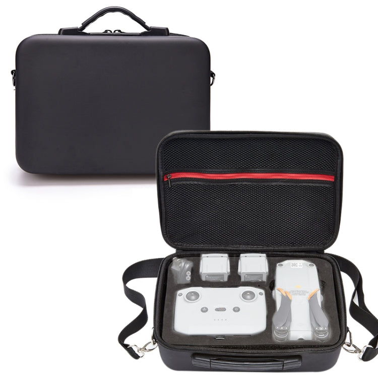Portable Single Shoulder Storage Travel Carrying PU Cover Case Box for DJI Air 2S(Black + Black Liner)