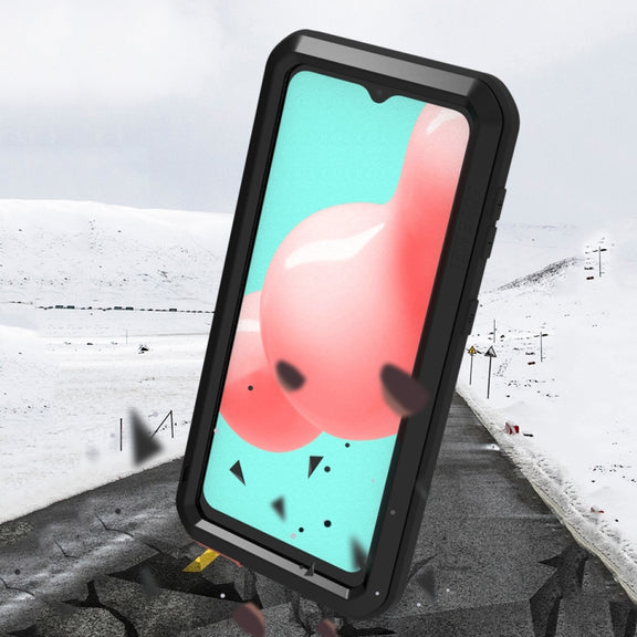 For Samsung Galaxy A32 5G LOVE MEI Metal Shockproof Water-resistant Dustproof Protective Case with Glass(Silver)
