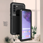 For Samsung Galaxy S21+ 5G LOVE MEI Metal Shockproof Water-resistant Dustproof Protective Case with Glass(Silver)