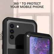 For Samsung Galaxy S21+ 5G LOVE MEI Metal Shockproof Water-resistant Dustproof Protective Case with Glass(Silver)