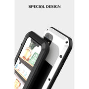 For iPhone 12 LOVE MEI Metal Shockproof Life Water-resistant Dustproof Protective Case(Black)