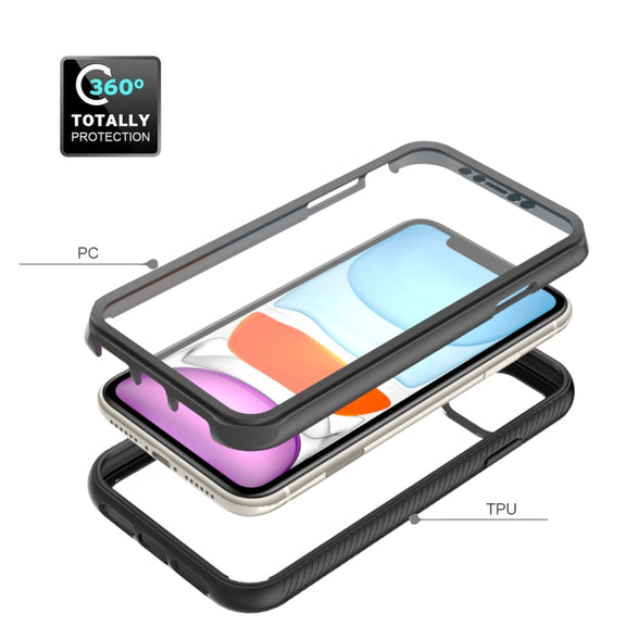 For iPhone 11 Starry Sky Solid Color Series Shockproof PC + TPU Case with PET Film (Red)