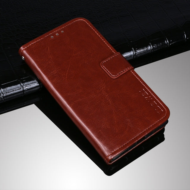 For TCL 10 5G UW idewei Crazy Horse Texture Horizontal Flip Leather Case with Holder & Card Slots & Wallet(Brown)