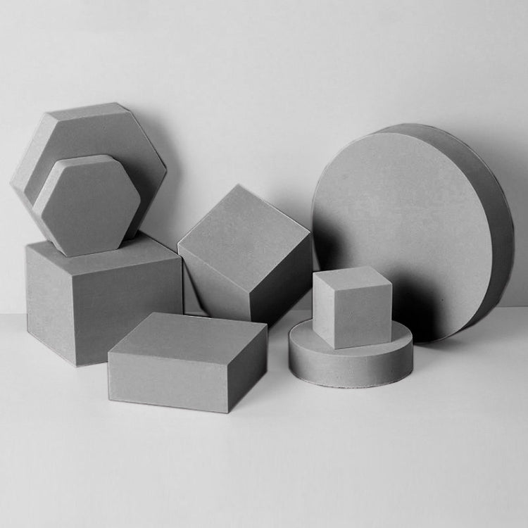 8 in 1 Different Sizes Geometric Cube Solid Color Photography Photo Background Table Shooting Foam Props (Grey)