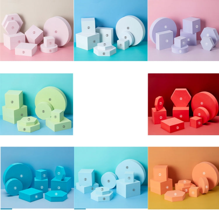 8 in 1 Different Sizes Geometric Cube Solid Color Photography Photo Background Table Shooting Foam Props(Orange)