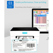 POS-9220 100x150mm Thermal Express Bill Self-adhesive Label Printer, USB with Holder Version, EU Plug
