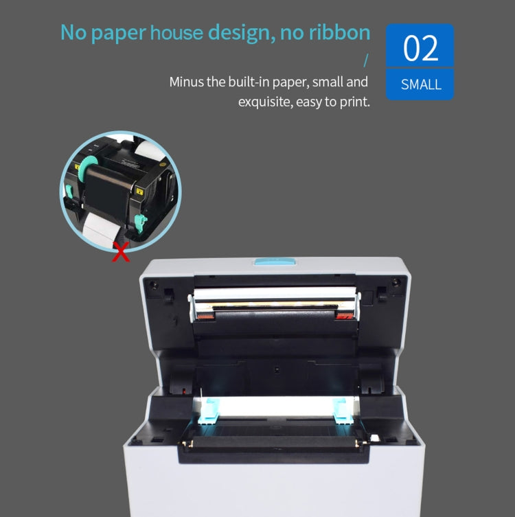 POS-9220 100x150mm Thermal Express Bill Self-adhesive Label Printer, USB with Holder Version, US Plug