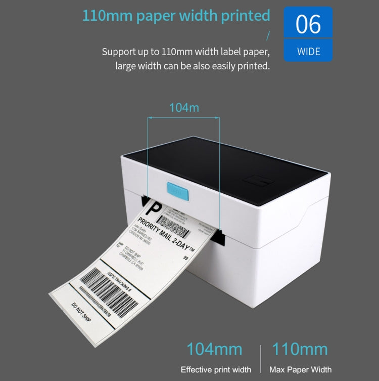 POS-9220 100x150mm Thermal Express Bill Self-adhesive Label Printer, USB with Holder Version, US Plug