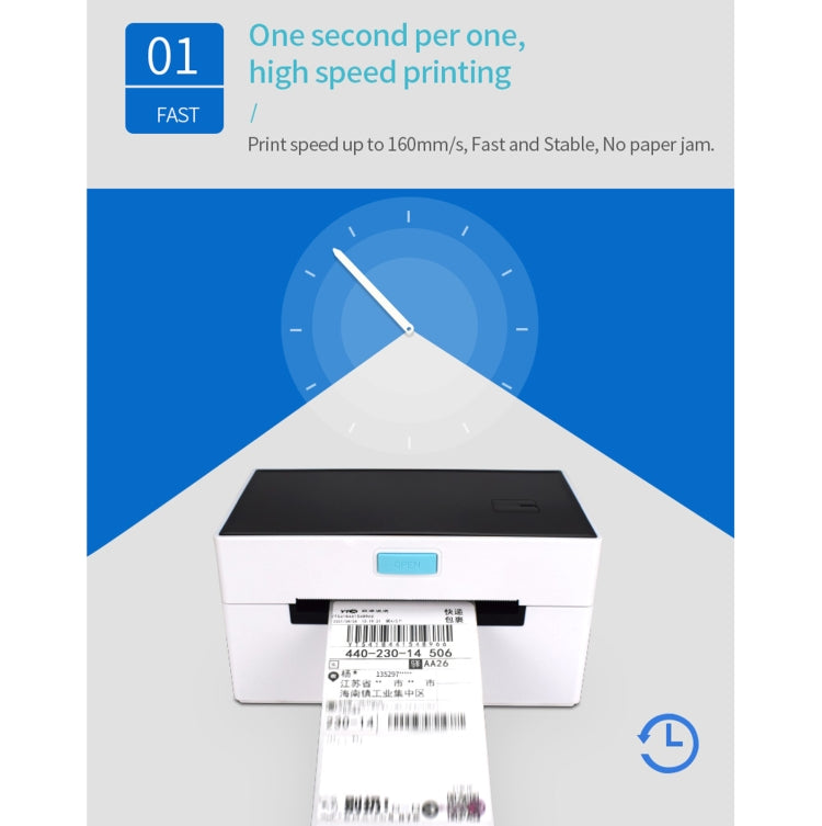 POS-9220 100x150mm Thermal Express Bill Self-adhesive Label Printer, USB + Bluetooth with Holder Version, US Plug