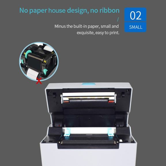 POS-9220 100x150mm Thermal Express Bill Self-adhesive Label Printer, USB + Bluetooth with Holder Version, UK Plug