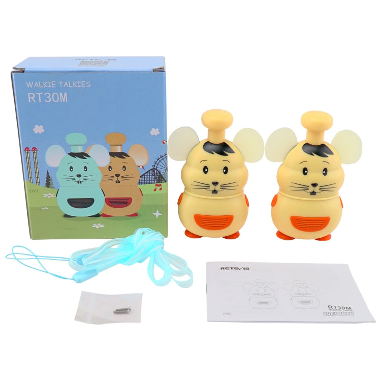 1 Pair RETEVIS RT30M 0.5W US Frequency FRS467 1CH Mouse Shape Children Handheld Walkie Talkie(Yellow)