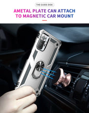 For Xiaomi Redmi Note 10 Pro Shockproof TPU + PC Protective Case with 360 Degree Rotating Holder(Silver)