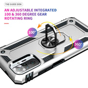 For Xiaomi Redmi Note 10 Pro Shockproof TPU + PC Protective Case with 360 Degree Rotating Holder(Silver)