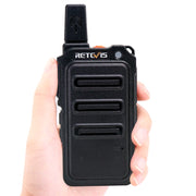 1 Pair RETEVIS RT19 22CHS FRS Two Way Radio Handheld Walkie Talkie, US Plug(Black)