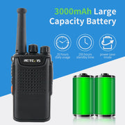 RETEVIS RT67 0.5W PMR446 16CHS Two Way Radio Mini Handheld Walkie Talkie, EU Plug(Black)