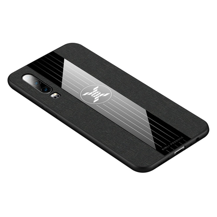 For Huawei P30 XINLI Stitching Cloth Textue Shockproof TPU Protective Case(Black)