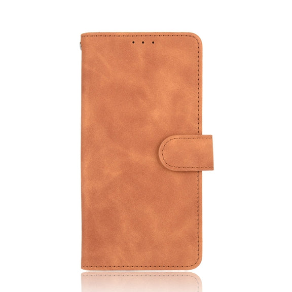 For Ulefone Note 10 Solid Color Skin Feel Magnetic Buckle Horizontal Flip Calf Texture PU Leather Case with Holder & Card Slots & Wallet(Brown)
