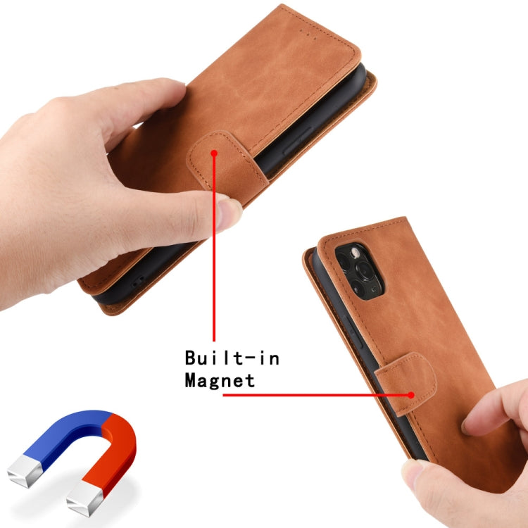 For Ulefone Note 10 Solid Color Skin Feel Magnetic Buckle Horizontal Flip Calf Texture PU Leather Case with Holder & Card Slots & Wallet(Brown)