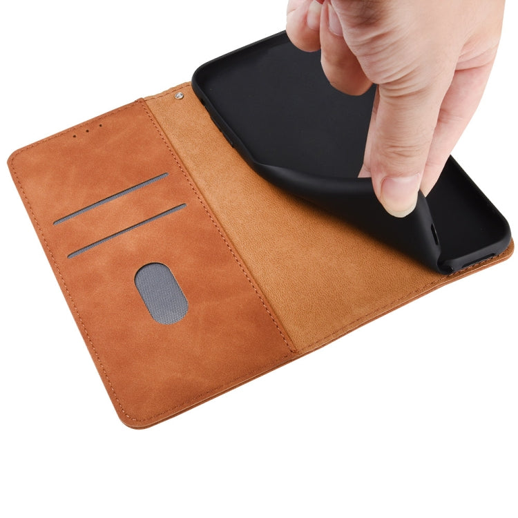 For Ulefone Note 10 Solid Color Skin Feel Magnetic Buckle Horizontal Flip Calf Texture PU Leather Case with Holder & Card Slots & Wallet(Brown)