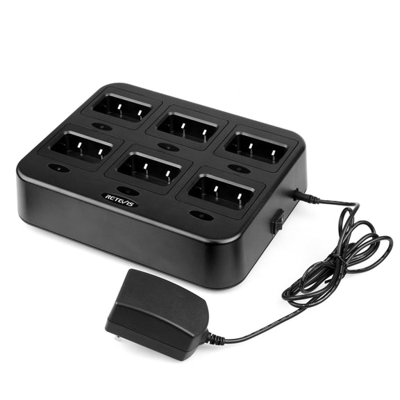 RETEVIS RTC21 Multi-function Six-Way Walkie Talkie Charger for Retevis RT21/RT24, EU Plug
